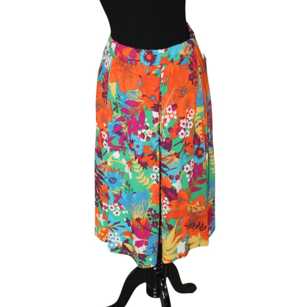 LuLaRoe Madison Floral Skirt With Pockets Orange FLORAL Size M NWT's